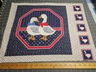 Vtg Fabric Pillow Panels Ducks Goose Vip Cranston 17x44 Grandma Cottage Core