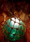 Tiki Bar Glass Float Light Lamp 12    Real Drilled Vintage Japanese Fishing Ball 
