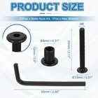 20pack M6x55mm Hex Chicago Screws 8x10mm Binding Posts Socket Cap Bolt Nut Black