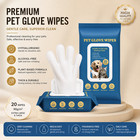 20pcs Pet Cleaning Gloves Wipes For Dogs  Cats Waterless No Rinse Hypoallergenic