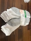 Wonder Nation Boy   s Ankle Large Cushion Ankle Socks 10 Pairs White Size 3-9 Seam