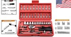 1 4  Drive Socket Wrench Set With Flexible Extensions   Tool Case
