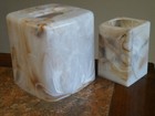 Vintage Faux Marble Acrylic Plastic Tissue Box Cover   Dixie Cup Holder Freeship