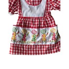 Vintage Sunbonnet Sue Gingham Dress Red White Check Embroidered Apron Toddler