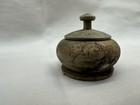 Vintage Hand-turned Wooden Trinket Box - Jerusalem Souvenir     Hand Etched