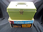 Vtg 70 s Mcm wilson wil-hold avocado Green plastic Sewing Tray Storage w box euc