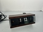 Vintage 1970s Burled Wood Grain Copal  229 Calendar Flip Clock