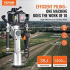 Vevor 37 77cc Gas Powered T Post Driver 4 Stroke Fence Piling Pounder W  3 Head