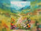 Vibrant Garden Path Oil Painting Print - Impressionist Art Decor 5  X 7 