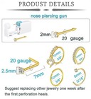 Qwalit Gold Nose Piercing Kit With Disposable Gun And Rings 2-gold