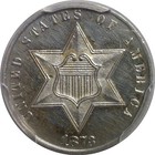 1873 Silver Three Cent Pcgs Pr-63
