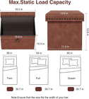 Ottoman Faux Leather Storage Ottoman Bench  Rectangular Storage Ottoman For Bedr
