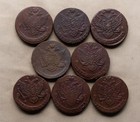 Russia Set 8  5 Kopeks 1771 88 Em Catherina Ii