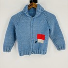 Vintage Handmade Cowichan Sweater Kids Snoopy Knit 50   s 60   s Usa Double Sided