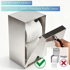 Commercial Double Rolls Toilet Paper Dispenser Holder heavy Duty Stainless Steel