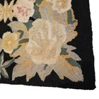 Vintage Cabbage Rose Floral Garden Hooked Wool Throw Accent Rug Antique Xlnt