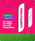 Feather Flag Banner 12  Tall Advertising Sign Swooper Flag Red Grand Opening