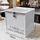White Acrylic Wedding Card Box Lock Slot Large Money Envelope Gift Reception