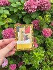 Fabric Aceo   Collage Original Art Mixed Media Vintage Repurposed Pattern Ooak C