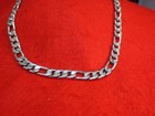 18-36  Mens Stainless Steel Silver 9mm Figaro Chain Necklace W special Clasp