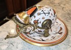 Antique French Porcelain Encrier Snail Inkwell C 1850s Fisher   L  Mieg B  ezova 