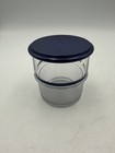 Lot Of 4 New Tupperware 250ml 8oz Clear Storage Containers Blue With Lids 2427a