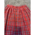 Vintage Koret City Blues Red Plaid Button Front Midi Skirt W Pockets 18w
