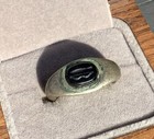 Ancient Roman Hunnic Huns Silver Intaglio Military Signet Ring Reproduction Sz 7
