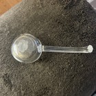 Vintage 5    Long Clear Glass Uranium Infused Etched  Condiment Sauce Ladle