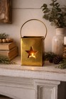 Vintage Brass Star Cutout Candle Holder Lacquered Finish With Handle Decor