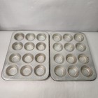 Vintage Mirro  Wear-ever Aluminum Muffin Pans Lot Of 6 Usa 12 Cup Cupcake Tins 