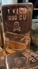 1 Kilo Solid Copper Bullion Bar  999 Pure Fine Hand Poured By Legion 10 Metal