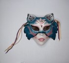 Cat Face Mask Wall Hanging Clay Art 1988 Sf Usa Pottery