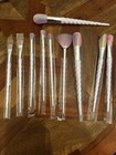 Unicorn Makeup Brush Set With Rainbow Bristles Cosmetic Brushes - 10 Piece Kit