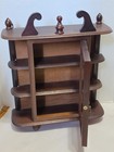 Vtg Wooden Wall Tabketop Curio Cabinet Glass Door Display Case Miniatures 