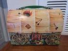 1958 Vintage Chuck Wagon Aladdin Dome-top Metal Lunch Box W  Metal Thermos