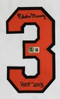 Eddie Murray Signed Baltimore Orioles Jersey Inscribed  hof 03  beckett  1st Bse