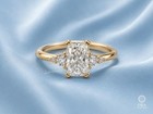 3 Ct Igi Radiant F-vs1 Lab Grown Diamond Women Engagement Ring 14k Yellow Gold