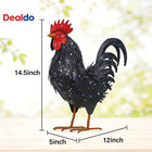 Rooster Garden Statue Sculpture Metal Chicken Yard Decor Outdoor Figurines Patio