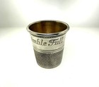 Antique Sterling Silver Thimble Cup    only A Thimble Full    Gilt Interior