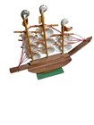 Vintage Wooden   Shell Sailboat Model