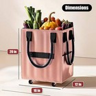 Reusable Grocery Bag On Wheels Foldable Rolling Tote Carries Shopping Trolley