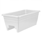 Hc Companies 24 Inch Deck Rail Box Planter With Drainage Holes  White  4 Pack 