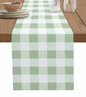 Checkered Table Runners 120 Inches Long Dress Scarves  13  X 120  Sage Green