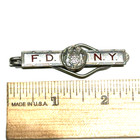 Vintage New York Fire Department Fdny Fireman Fd Tie Clip Bar In Silver Tone