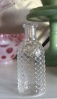 Rare Antique 4    Kc-1 Diamond Lattice crosshatch Poison Bottle Clear Variant