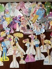 Huge Lot Vtg Paper Dolls Cardboard Barbie Ken Disney Princess Clothes Mattel