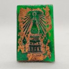 Rare Thai Somdej Wat Rakang Amulet Green Jade Tone Gold Leaf Sacred Buddha
