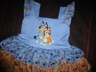 New Boutique Bluey Girls Sleeveless Ruffle Twirl Dress