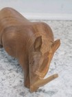Wood Carved Rhino Rhinoceros Vintage Mcm Animal Jungle Figure 4    Tall